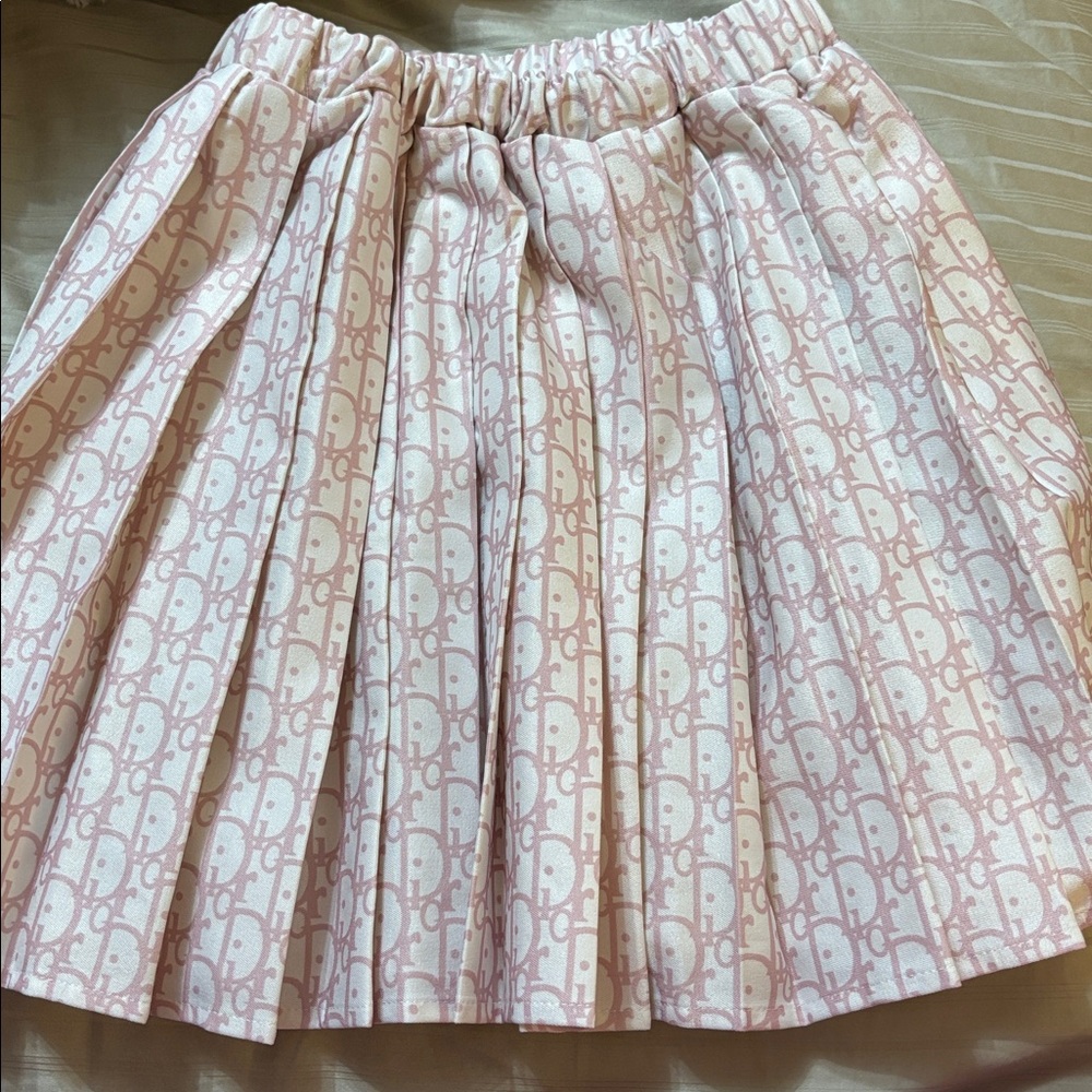 Dior Light Pink Patterned A-Line Skirt - Picture 6 of 6